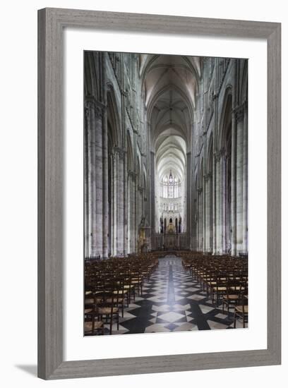 Notre Dame Cathedral Interior, Amiens, Somme, Picardy, France-Walter Bibikow-Framed Photographic Print