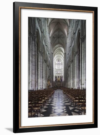 Notre Dame Cathedral Interior, Amiens, Somme, Picardy, France-Walter Bibikow-Framed Photographic Print