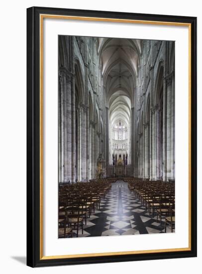 Notre Dame Cathedral Interior, Amiens, Somme, Picardy, France-Walter Bibikow-Framed Photographic Print