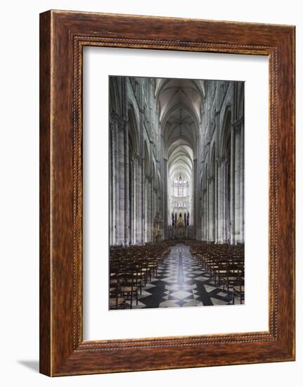 Notre Dame Cathedral Interior, Amiens, Somme, Picardy, France-Walter Bibikow-Framed Photographic Print