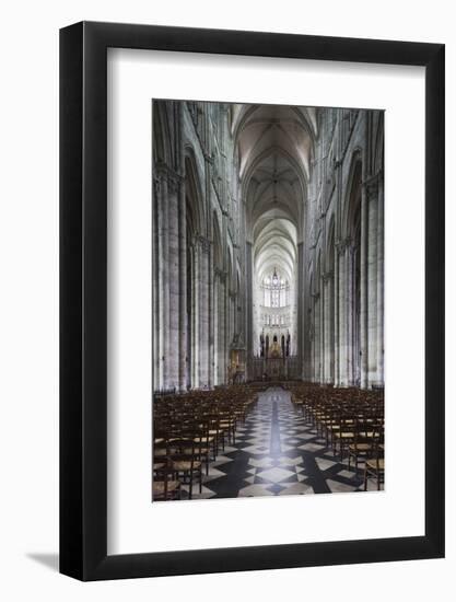 Notre Dame Cathedral Interior, Amiens, Somme, Picardy, France-Walter Bibikow-Framed Photographic Print