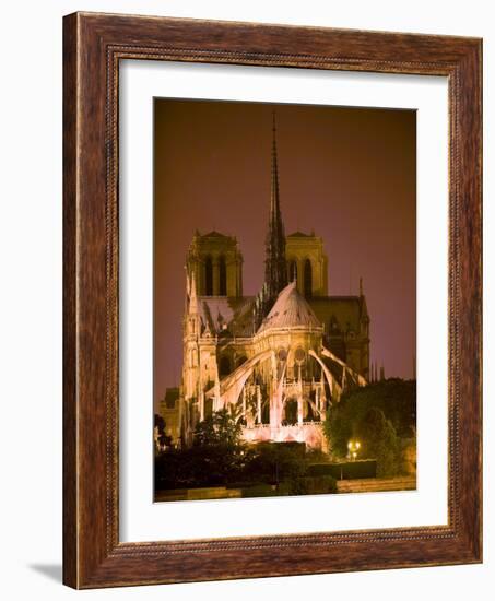 Notre Dame Cathedral Lit at Night, Paris, France-Jim Zuckerman-Framed Photographic Print