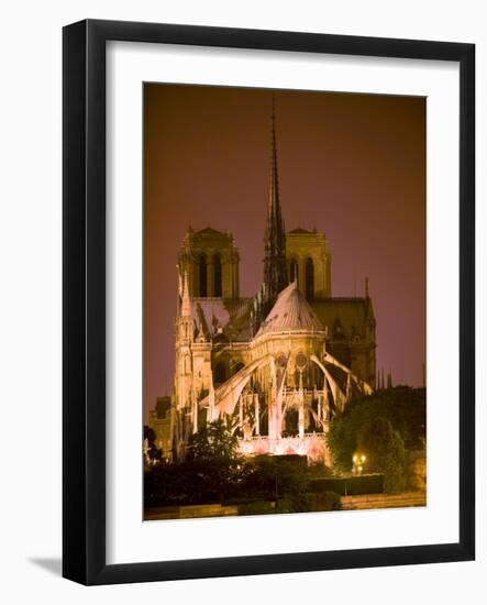 Notre Dame Cathedral Lit at Night, Paris, France-Jim Zuckerman-Framed Photographic Print