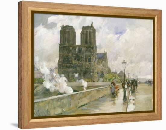 Notre Dame Cathedral, Paris, 1888-Childe Hassam-Framed Premier Image Canvas