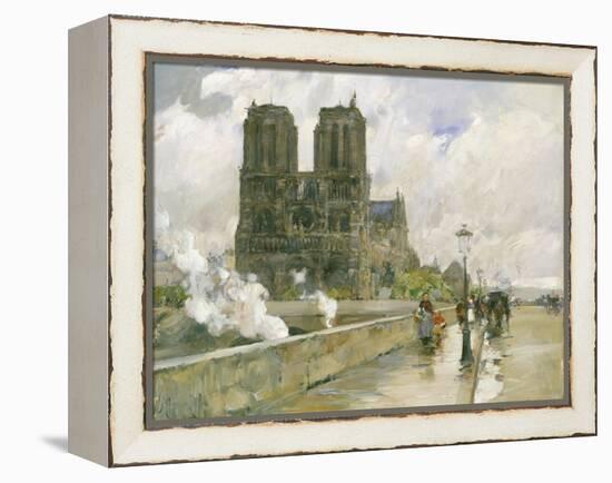 Notre Dame Cathedral, Paris, 1888-Childe Hassam-Framed Premier Image Canvas