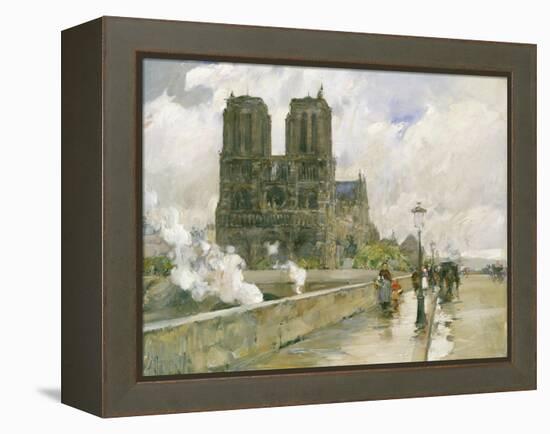Notre Dame Cathedral, Paris, 1888-Childe Hassam-Framed Premier Image Canvas