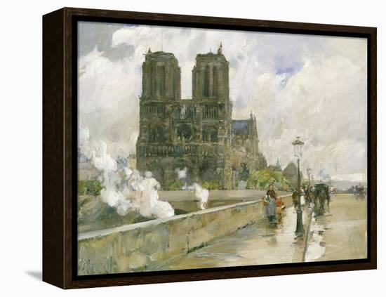 Notre Dame Cathedral, Paris, 1888-Childe Hassam-Framed Premier Image Canvas