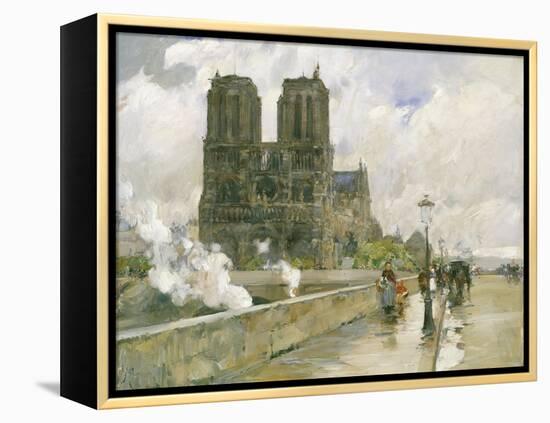 Notre Dame Cathedral, Paris, 1888-Childe Hassam-Framed Premier Image Canvas