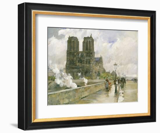 Notre Dame Cathedral, Paris, 1888-Childe Hassam-Framed Giclee Print