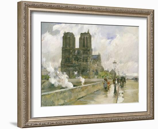 Notre Dame Cathedral, Paris, 1888-Childe Hassam-Framed Giclee Print