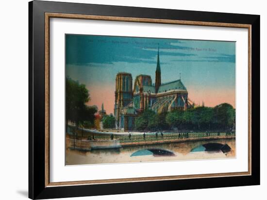 Notre-Dame Cathedral showing the Apse and the Pont Notre-Dame, Paris, c1920-Unknown-Framed Giclee Print