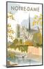 Notre Dame - Dave Thompson Contemporary Travel Print-Dave Thompson-Mounted Giclee Print