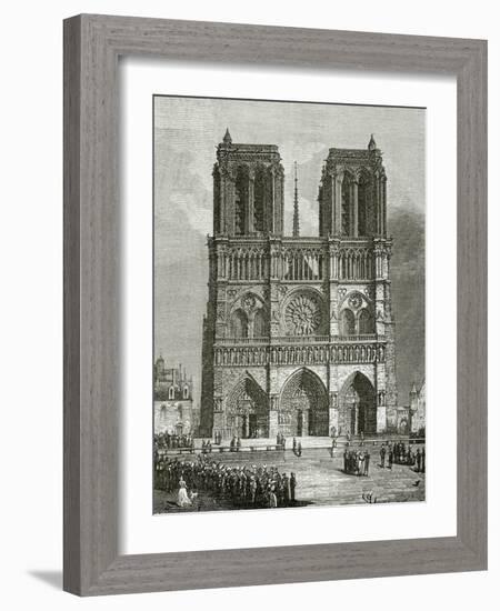 Notre Dame De Paris En 1642 - Illustration from Notre Dame De Paris, 19th Century-Eugene Emmanuel Viollet-le-Duc-Framed Giclee Print