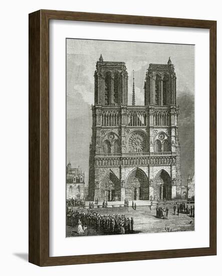 Notre Dame De Paris En 1642 - Illustration from Notre Dame De Paris, 19th Century-Eugene Emmanuel Viollet-le-Duc-Framed Giclee Print