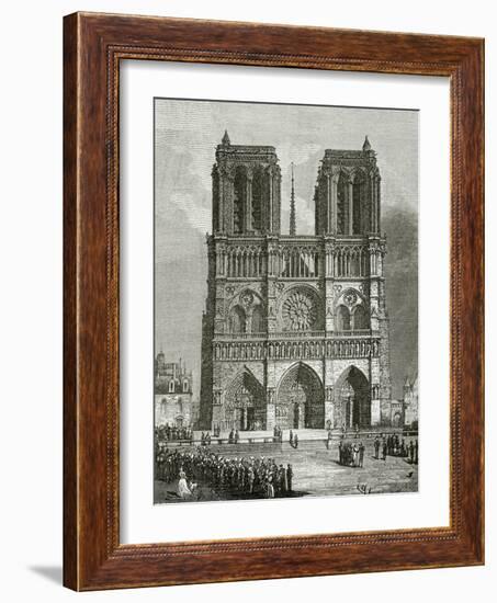 Notre Dame De Paris En 1642 - Illustration from Notre Dame De Paris, 19th Century-Eugene Emmanuel Viollet-le-Duc-Framed Giclee Print