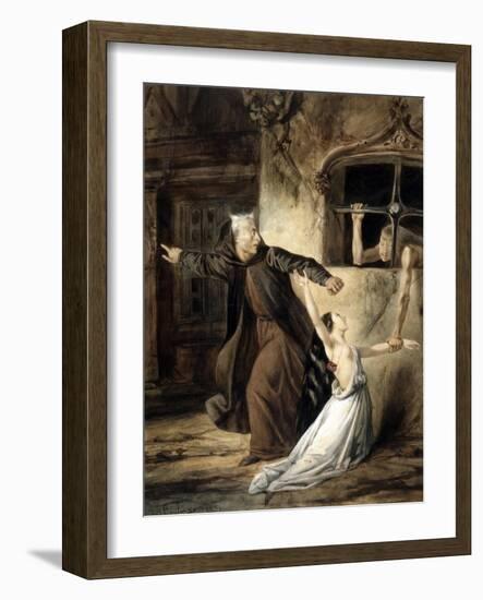 Notre-Dame de Paris - Frollo, Esmeralda et La Sachette-Louis Boulanger-Framed Giclee Print