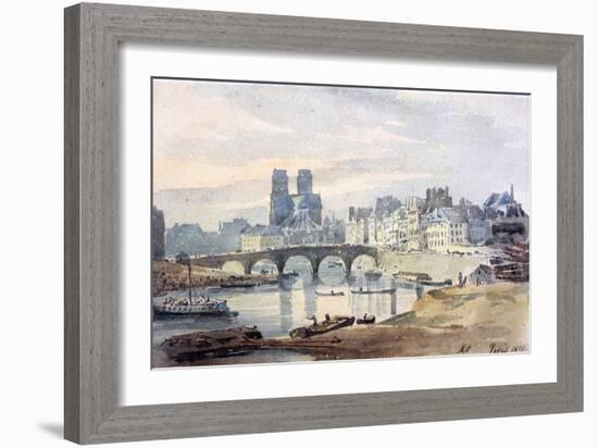 Notre-Dame De Paris from the Ile Saint-Louis, 1819-Amelia Long-Framed Giclee Print