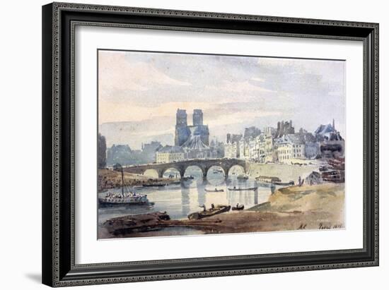 Notre-Dame De Paris from the Ile Saint-Louis, 1819-Amelia Long-Framed Giclee Print