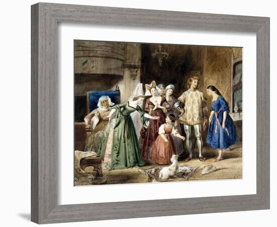 Notre-Dame de Paris - Scène d'intérieur , Esmeralda-Louis Boulanger-Framed Giclee Print