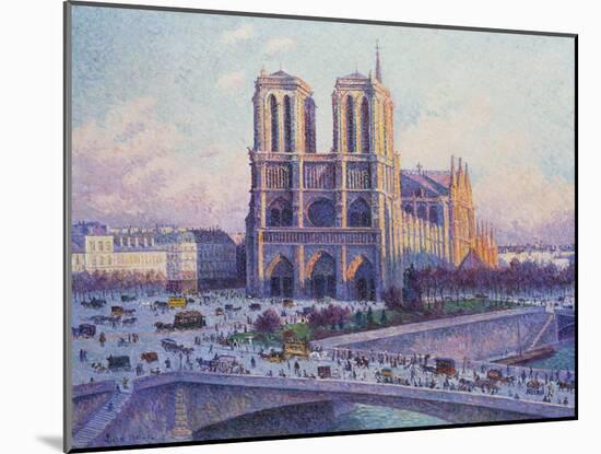 Notre-Dame de Paris, Vue du Quai Saint-Michel-Maximilien Luce-Mounted Giclee Print