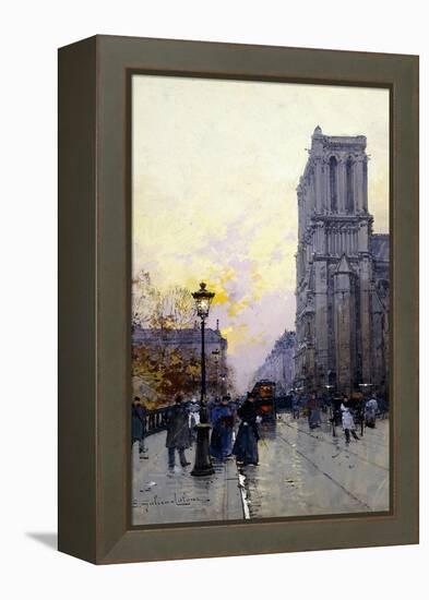 Notre Dame De Paris-Eugene Galien-Laloue-Framed Premier Image Canvas