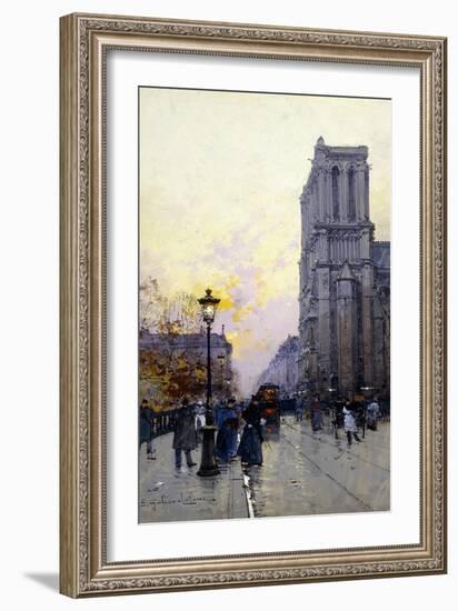 Notre Dame De Paris-Eugene Galien-Laloue-Framed Giclee Print