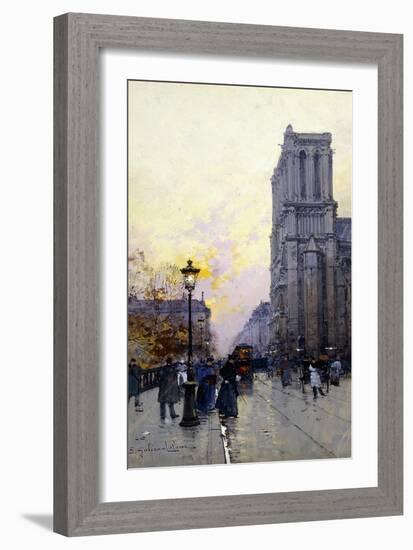 Notre Dame De Paris-Eugene Galien-Laloue-Framed Giclee Print