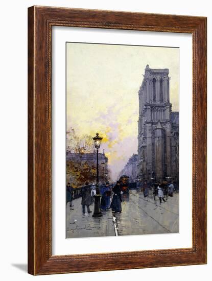 Notre Dame De Paris-Eugene Galien-Laloue-Framed Giclee Print