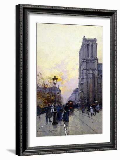 Notre Dame De Paris-Eugene Galien-Laloue-Framed Giclee Print