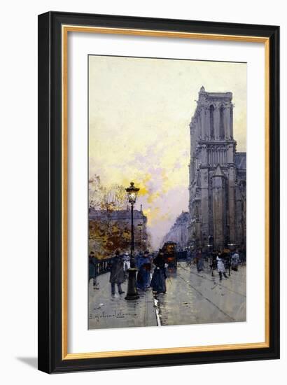 Notre Dame De Paris-Eugene Galien-Laloue-Framed Giclee Print