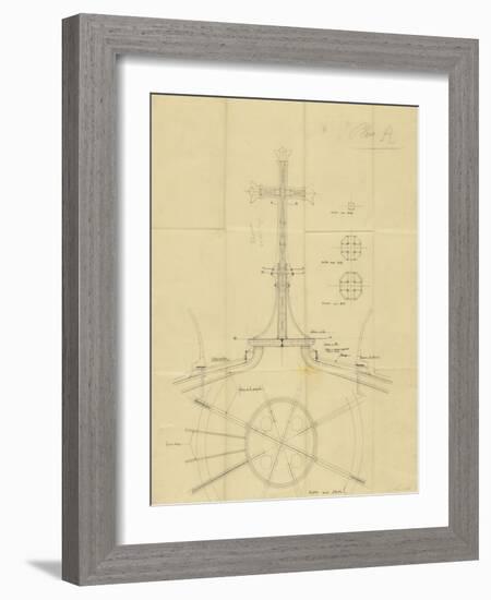 Notre-Dame du Rosaire (Lourdes) : croquis technique de montage, plans, élévation-null-Framed Giclee Print