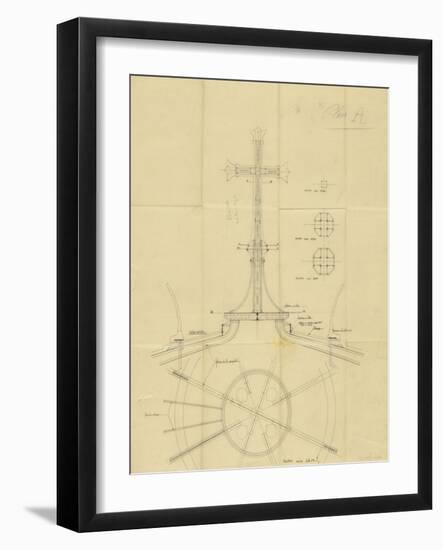 Notre-Dame du Rosaire (Lourdes) : croquis technique de montage, plans, élévation-null-Framed Giclee Print