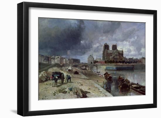 Notre-Dame from the Quai De La Tournelle, 1852-Johan-Barthold Jongkind-Framed Giclee Print