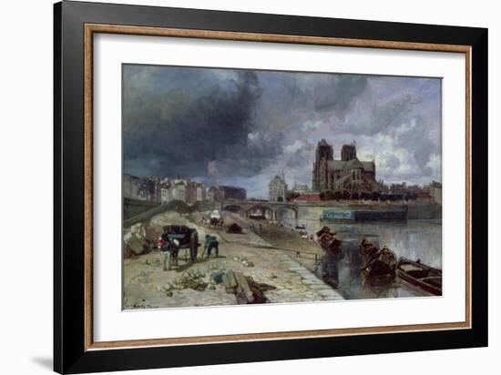 Notre-Dame from the Quai De La Tournelle, 1852-Johan-Barthold Jongkind-Framed Giclee Print