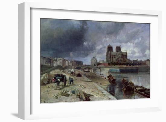 Notre-Dame from the Quai De La Tournelle, 1852-Johan-Barthold Jongkind-Framed Giclee Print