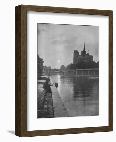 Notre Dame from the river, Paris, 1924-Unknown-Framed Photographic Print