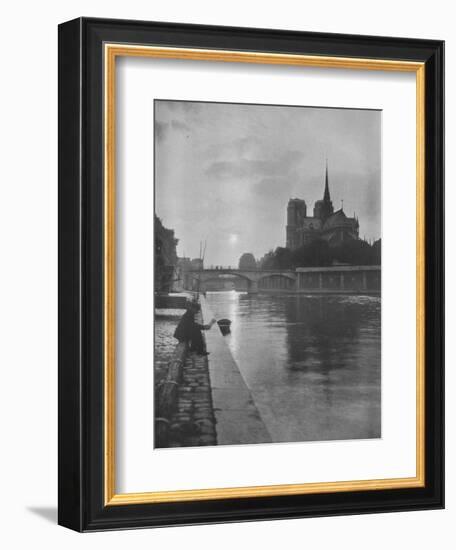 Notre Dame from the river, Paris, 1924-Unknown-Framed Photographic Print