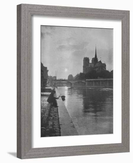 Notre Dame from the river, Paris, 1924-Unknown-Framed Photographic Print