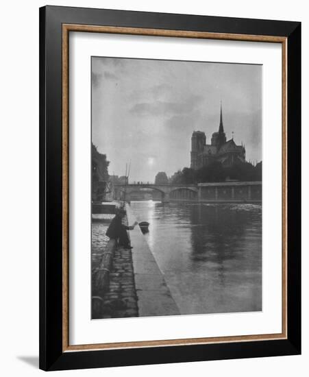 Notre Dame from the river, Paris, 1924-Unknown-Framed Photographic Print