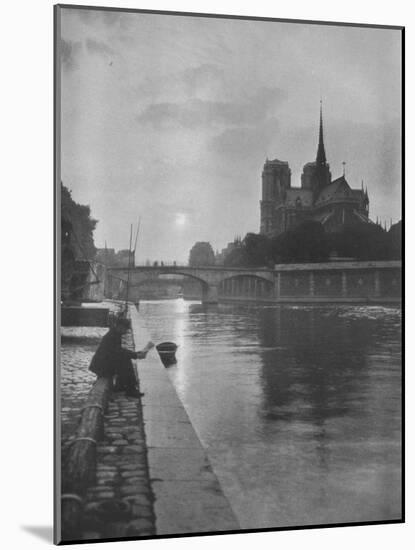 Notre Dame from the river, Paris, 1924-Unknown-Mounted Photographic Print