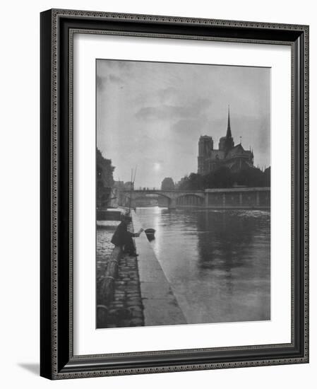 Notre Dame from the river, Paris, 1924-Unknown-Framed Photographic Print