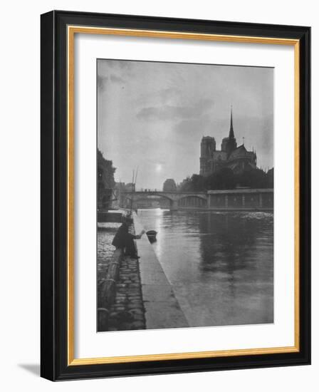 Notre Dame from the river, Paris, 1924-Unknown-Framed Photographic Print