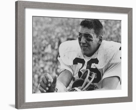 Notre Dame Guard Arunas Vasys Watching Team Lose to U.S.C. in Upset of the Season-Bill Ray-Framed Premium Photographic Print