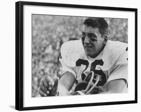 Notre Dame Guard Arunas Vasys Watching Team Lose to U.S.C. in Upset of the Season-Bill Ray-Framed Premium Photographic Print