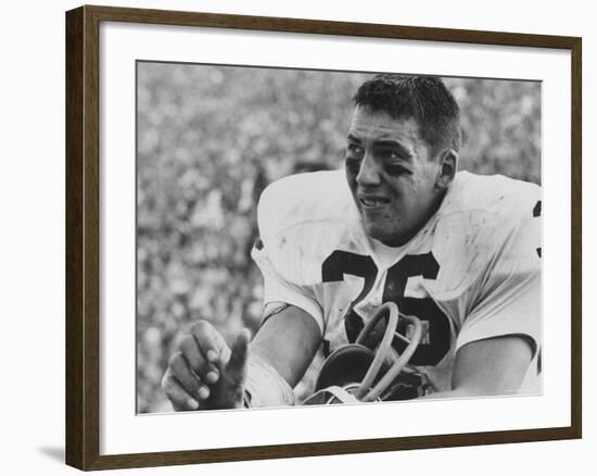 Notre Dame Guard Arunas Vasys Watching Team Lose to U.S.C. in Upset of the Season-Bill Ray-Framed Premium Photographic Print