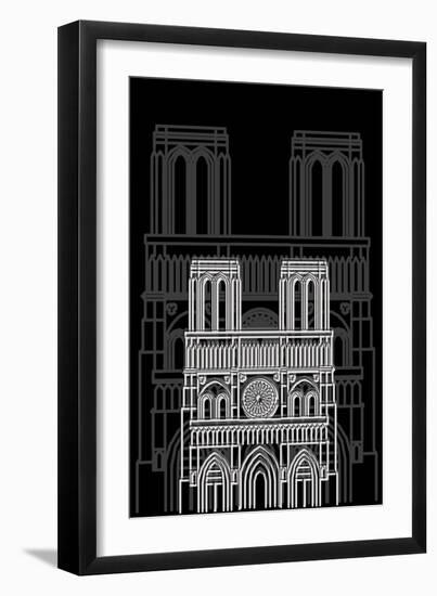 Notre Dame Night-Cristian Mielu-Framed Art Print