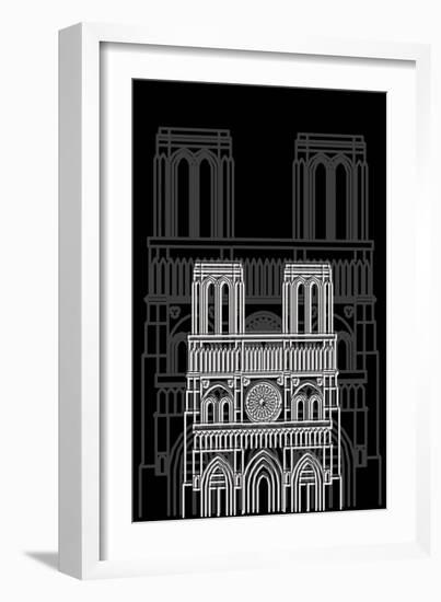 Notre Dame Night-Cristian Mielu-Framed Art Print