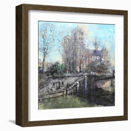 Notre Dame on the Seine-Mark Lague-Framed Art Print