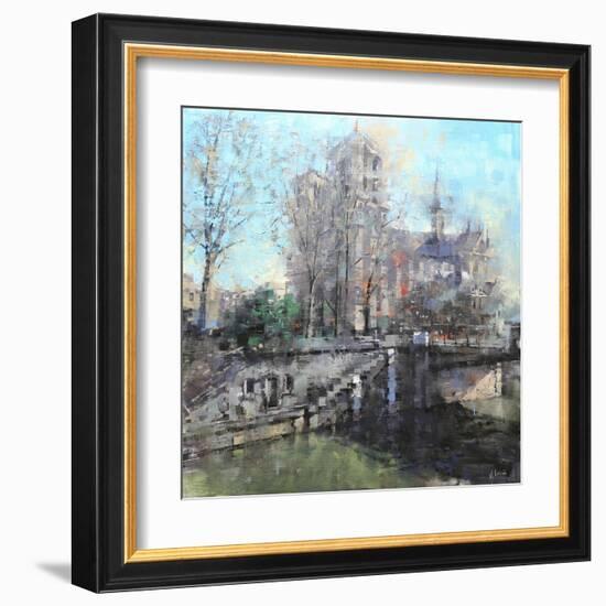 Notre Dame on the Seine-Mark Lague-Framed Art Print