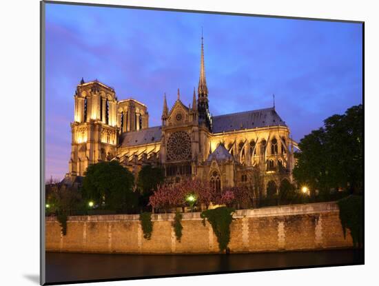 Notre Dame, Paris at Night.-tombaky-Mounted Photographic Print